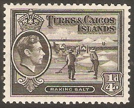 Turks and Caicos 1938 d Black. SG194.